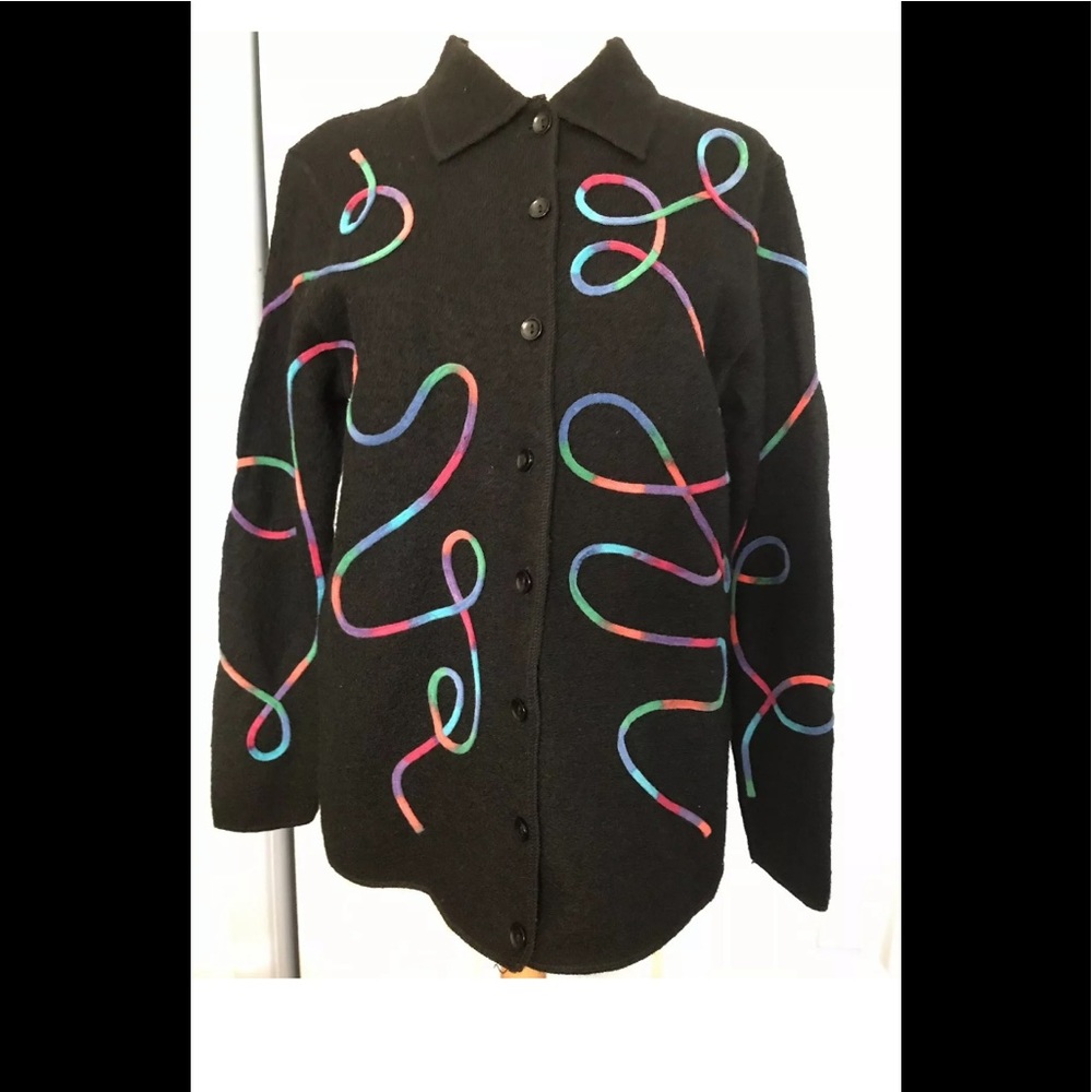 Ladies Wool Shirt Style Jacket/Sweater Size M